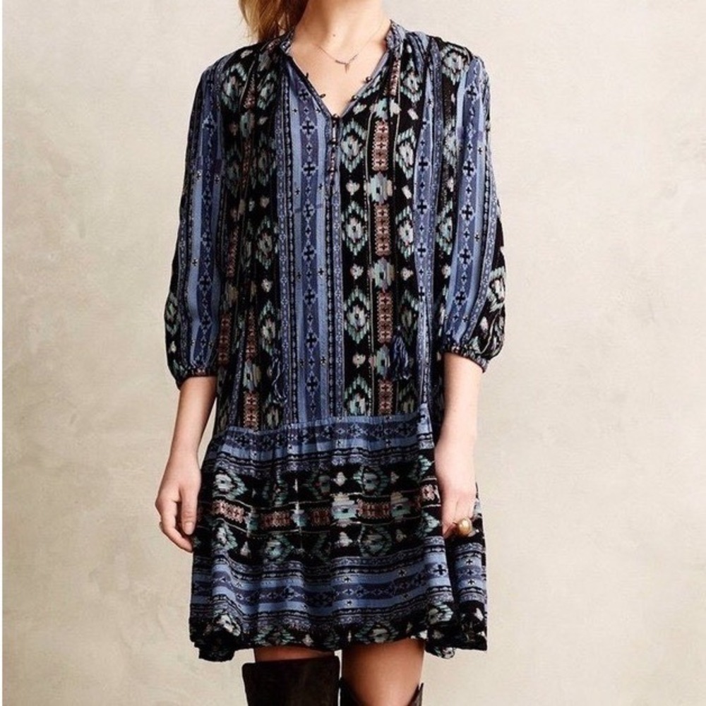 Holding Horses Dress Size Medium Winter Moon Southwestern Boho Cottagecore Aztec